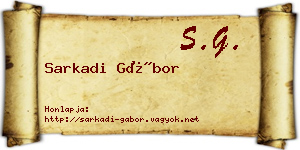 Sarkadi Gábor névjegykártya